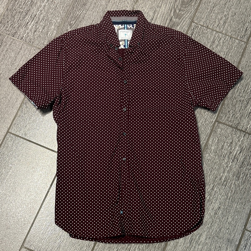 Ricky Singh Men's Burgundy Polka Dot Shirt